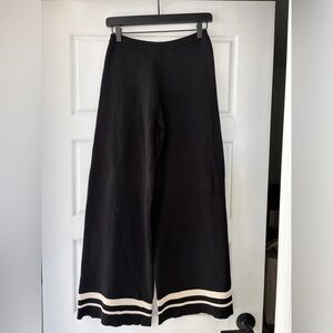 DISSH Black Wide Leg Ribbed Knit Pants